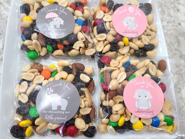1.9" Stickers  Pink Elephant DIY baby shower favors 20 PC