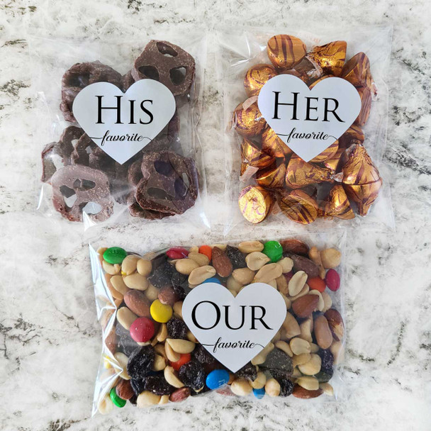 His Her Our Favorite wedding stickers 15 labels Fancy