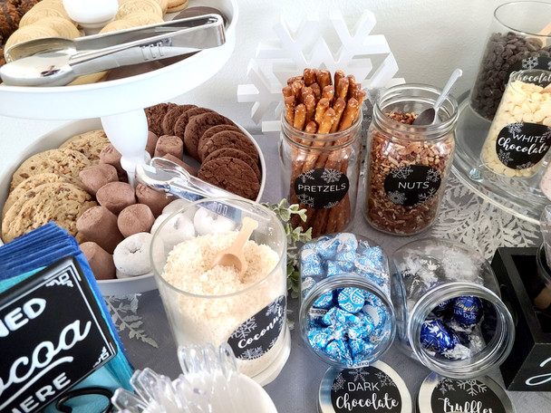 round hot chocolate topping labels