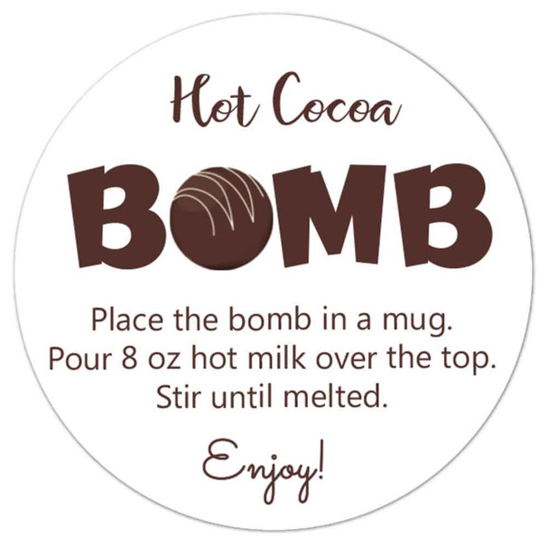 hot chocolate bomb direction labels