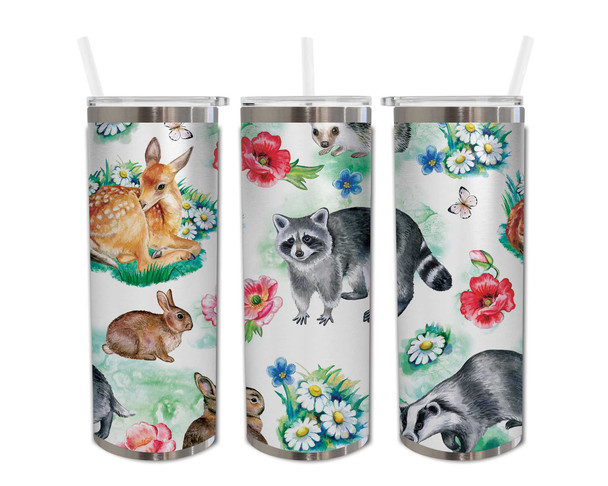 Woodland Animals Skinny Tumbler 20oz