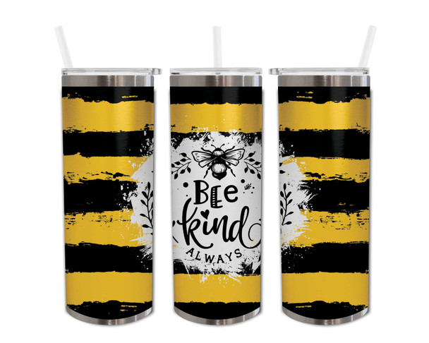 Bee kind black & yellow Skinny Tumbler 20oz