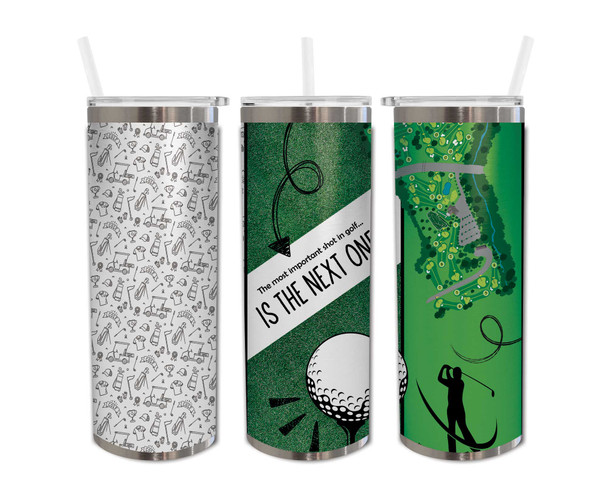 Green Golf Skinny Tumbler 20oz