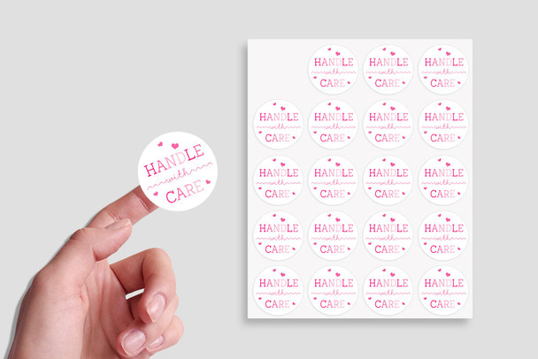 Handle with care mail packaging 1.9 Inch stickers 20 labels