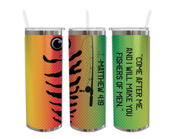 personalized Jw brother gift fishers of men 20oz stainless steel tumbler elder green yellow