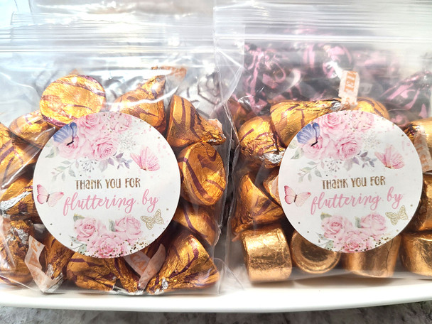 spring wedding favors chocolate candy for guests in bulk pink flowers
