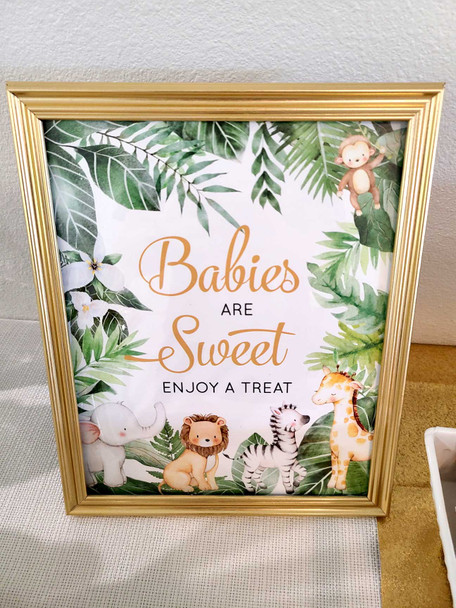 safari baby shower sign babies are sweet enjoy a treat jungle sign