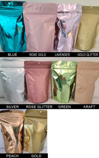 zipper bags with colored backing food safe