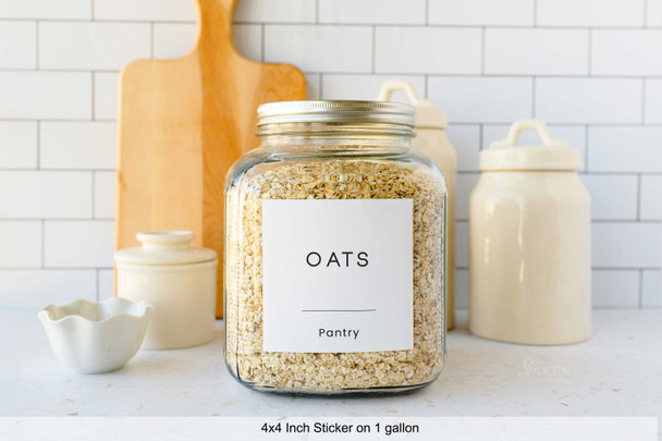 square label for oats container large sticker
