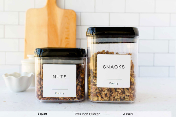 square pantry labels for nuts