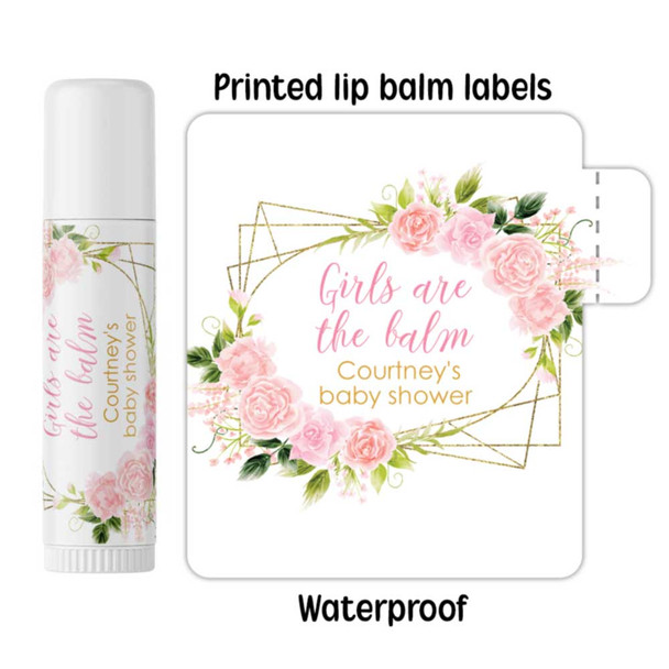 girls are the balm floral rose lip balm labels baby shower favors