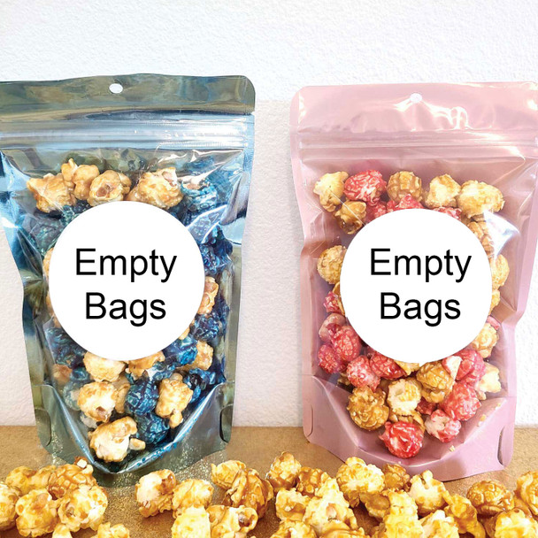Colored gusset food safe bags for baby shower or wedding popcorn favors or food