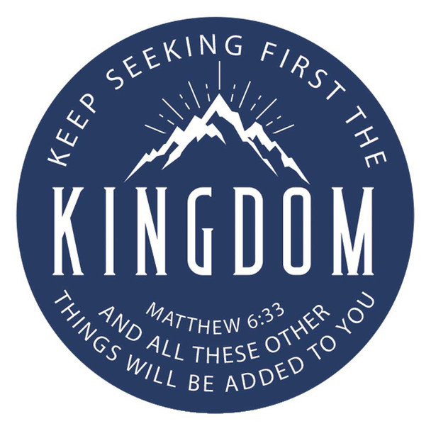 keep seeking first the kingdom pioneer school sticker for gifts navy JW brother or sister