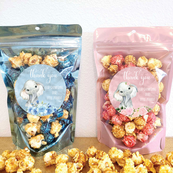 elephant baby shower favors stickers and treat bags DIY kit girl or boy
