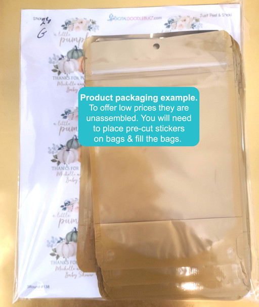 Graduation 3" Stickers + Bags DIY popcorn favors 6 PC