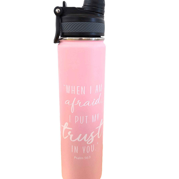 JW 2024 year text stainless steel tumbler light pink