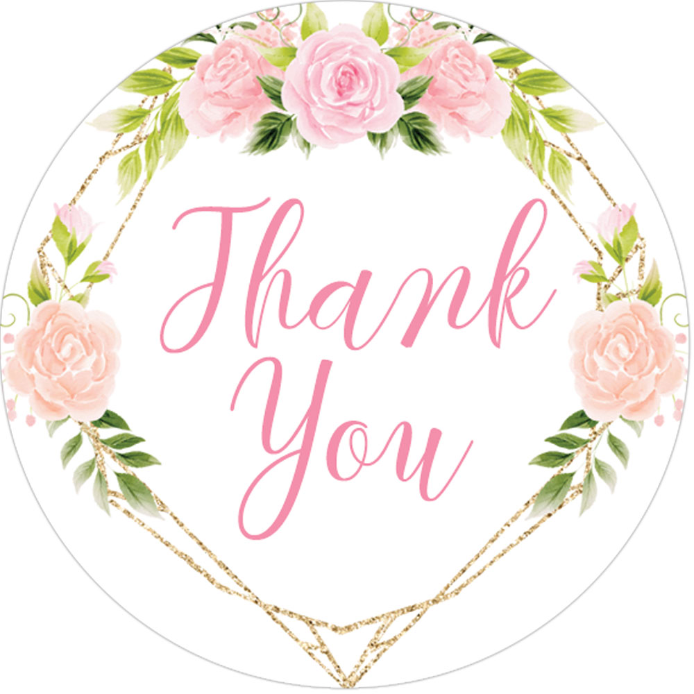 Thank You Tags/Stickers - Dusty Pink Floral Geometric – Simply Wedding  Favours