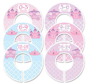 pink & purple princess baby clothes hanger dividers