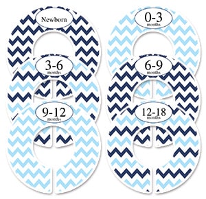 blue & navy chevron sorting labels