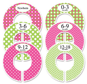 pink and green polka dots with chevron