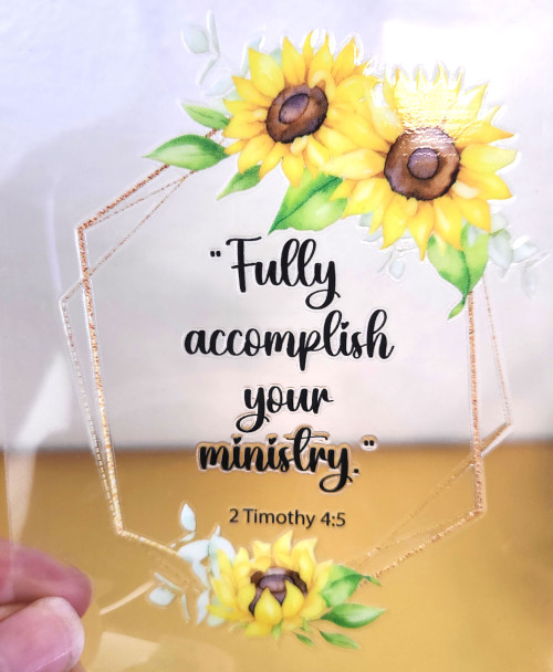 Sunflower sticker JW pioneer school sister gift UV dft 2 Timothy 45