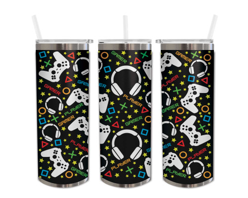 Pink Gamer Girl Tumbler | Video Game Tumbler | Gamer Tumbler | Gifts For  Gamers | Gaming Cup | 20oz Skinny Sublimation Tumbler w/Straw