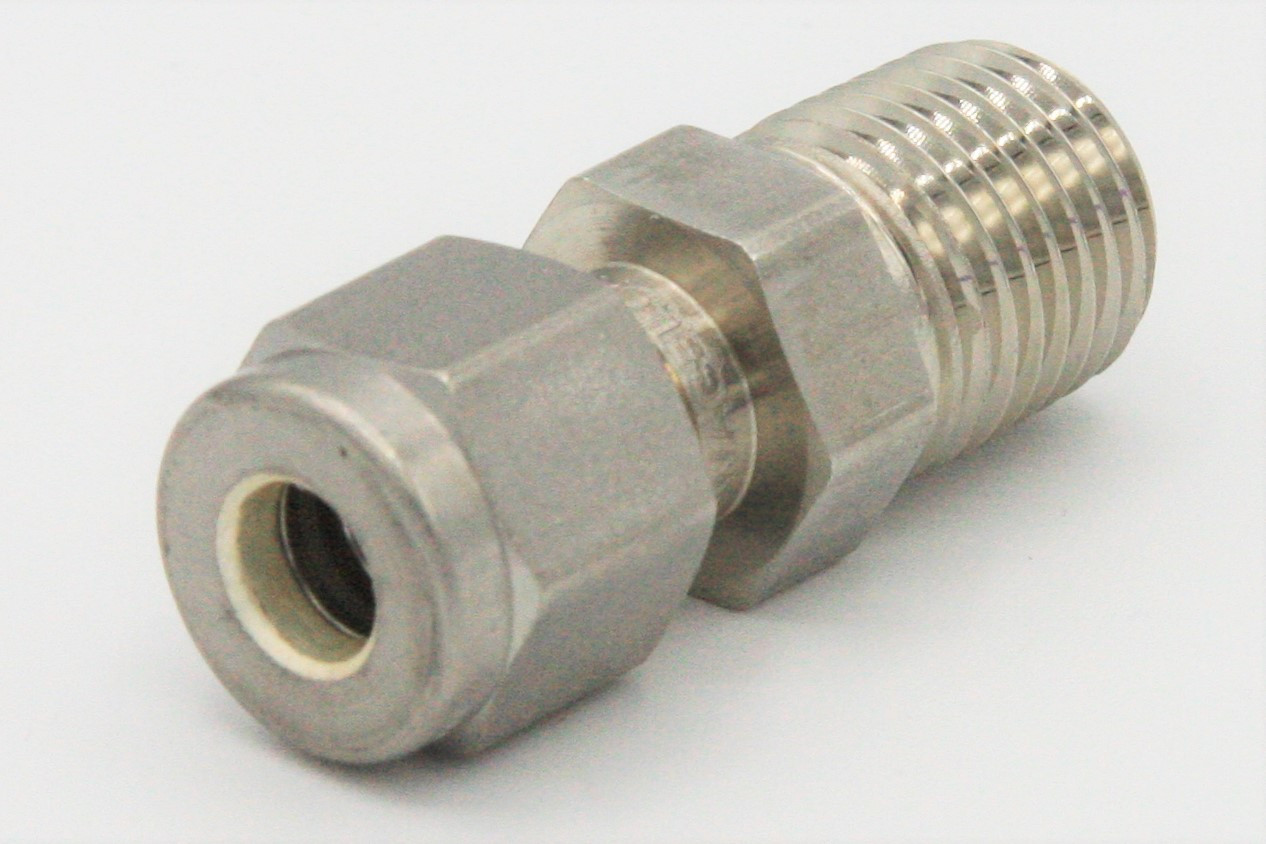 Connector, 1/4MNPT X 1/4Tube - SS