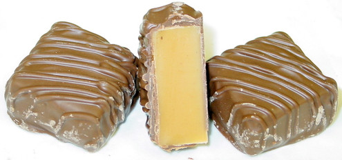 Sugar Free Chocolate Covered Vanilla Caramels - Gift Bag/lb  - Milk or Dark