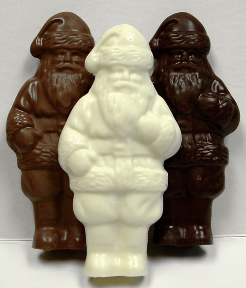 6 inch Tall Santa Claus, Sugar free Solid Chocolate, 3-D, (about 5.5 oz) Handmade, Individually Wrapped