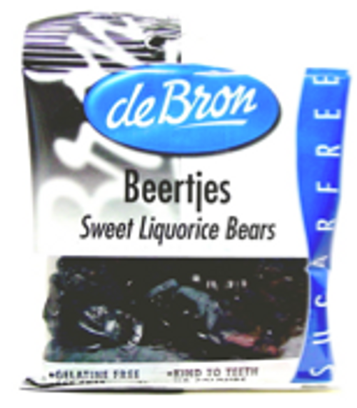 deBron's Beertjes, Sweet Sugarfree Licorice Bears, Gelatine Free, Gluten Free, No Artificial Colors, Liquorice 100g 3.53oz deBron's Beertjes, Sweet Sugarfree Licorice Bears, Gelatine Free, Gluten Free, No Artificial Colors, Liquorice 100g 3.53oz