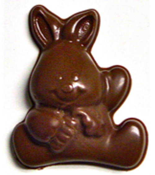 2 inch tall Sitting Easter Bunny w/Carrot, Sugar Free Chocolate (.6 oz), Set of 5 2 inch tall Sitting Easter Bunny w/Carrot, Sugar Free Chocolate (.6 oz), Set of 5