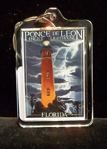 Ponce Lighthouse & Lightning Keychain - Ponce Inlet Lighthouse Locker