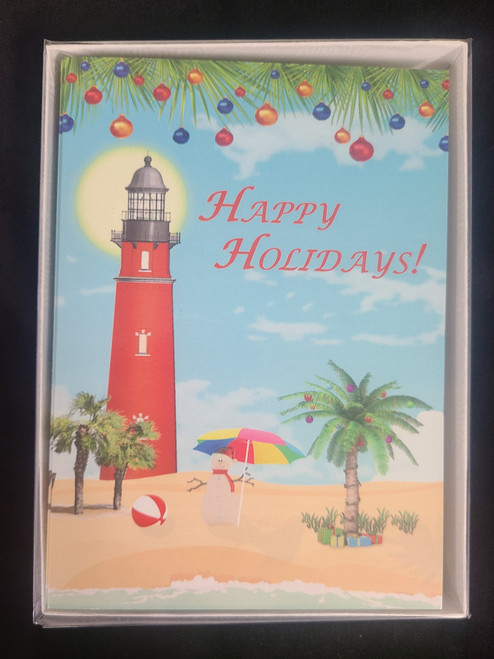 Custom Ponce Inlet Beach Christmas Greeting Cards