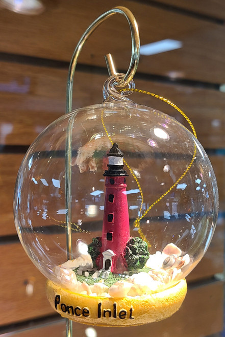 Ponce Inlet Lighthouse Glass Ornament 