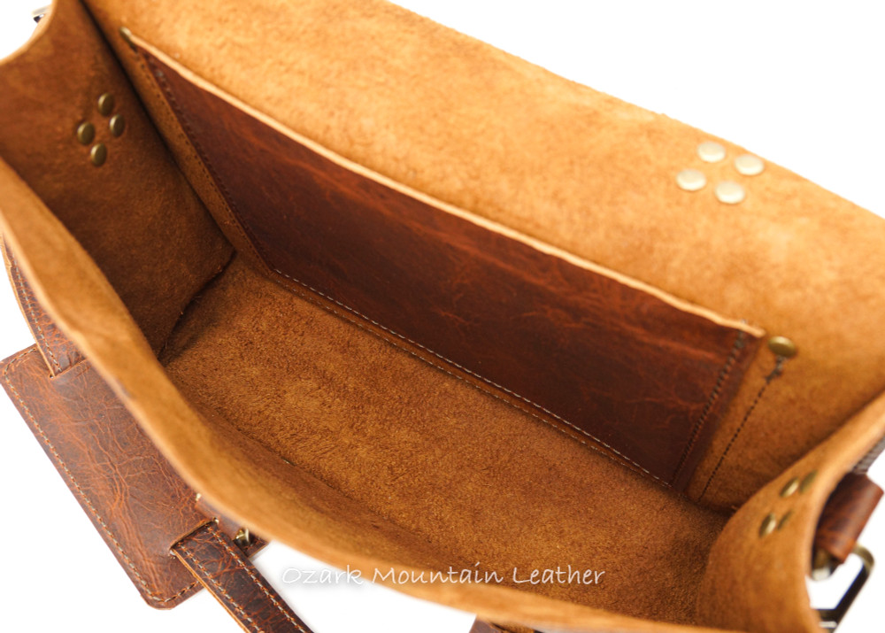 Bison Leather Messenger Bag for everyday or business use Ozark