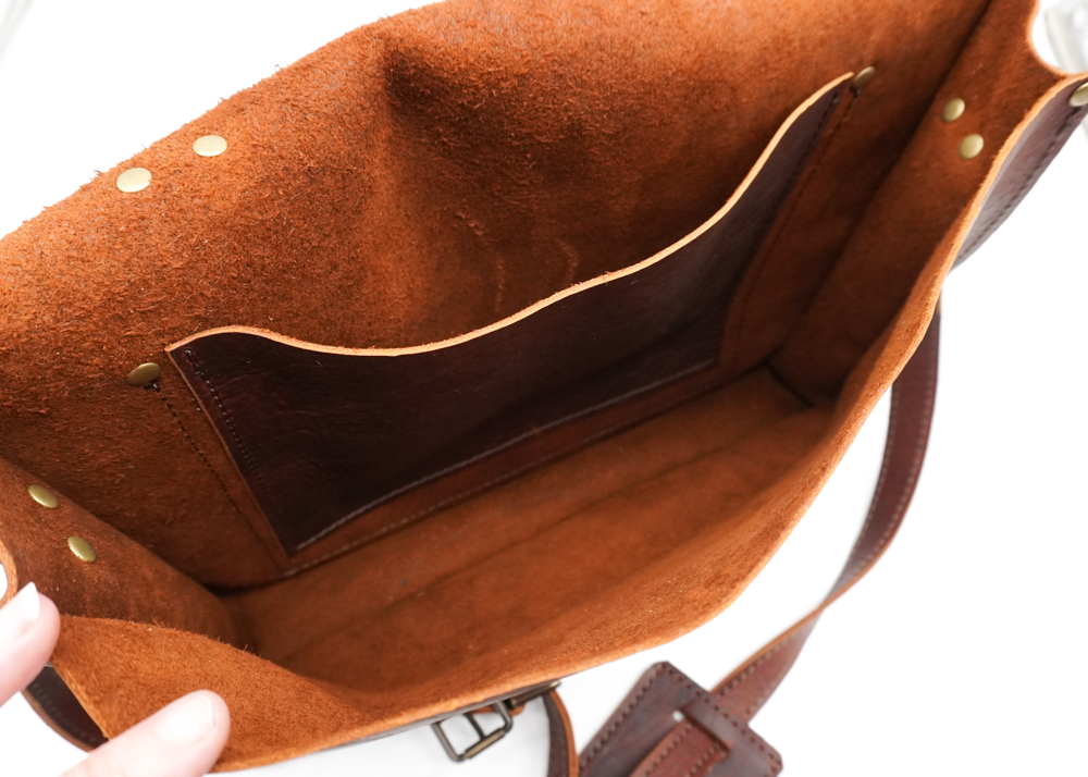 Bison Leather Messenger Bag for everyday or business use Ozark Mountain Leather