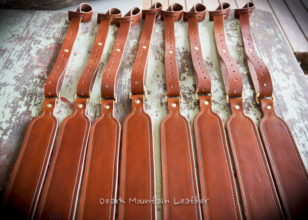 Custom leather Shotgun sling, for guns without swivels handmade in USA