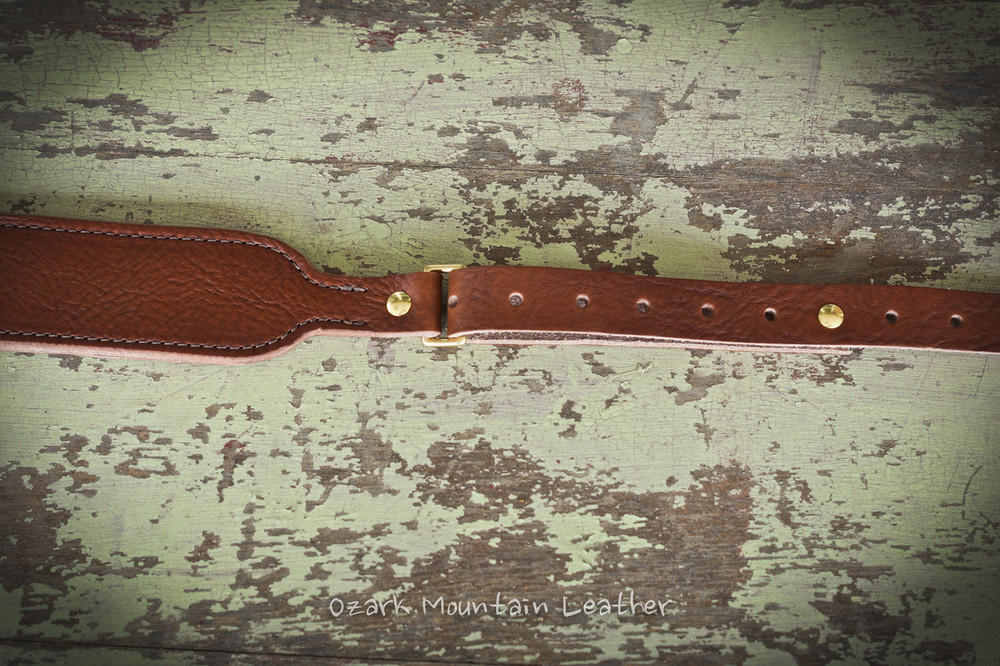 Custom leather Shotgun sling, for guns without swivels handmade in USA