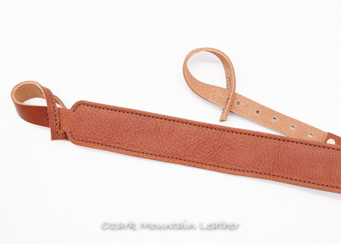 Custom leather Shotgun sling, for guns without swivels handmade in USA
