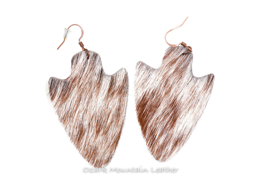 Hair on arrow shaped Earrings (ready to ship)