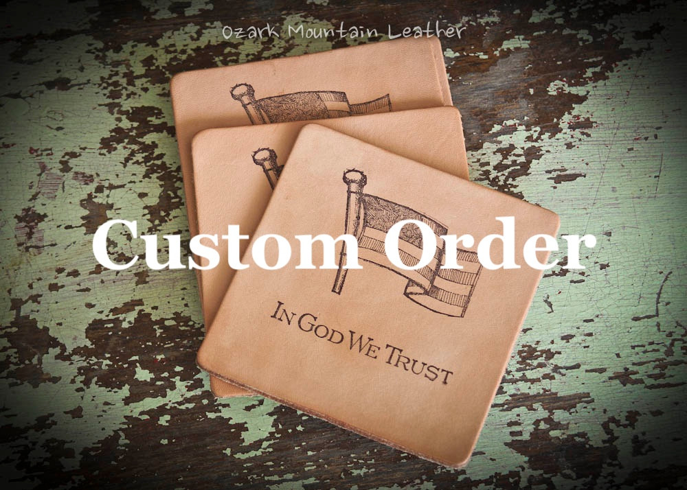 Custom leather full grain bison coasters laser engraved with custom name or initials or coordinates for the home. Makes a great gift