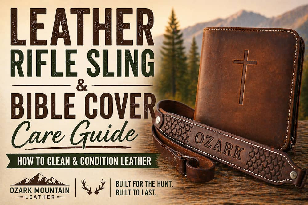 Leather Rifle Sling & Bible Cover Care Guide | How to Clean & Condition Leather | Ozark Mountain Leather