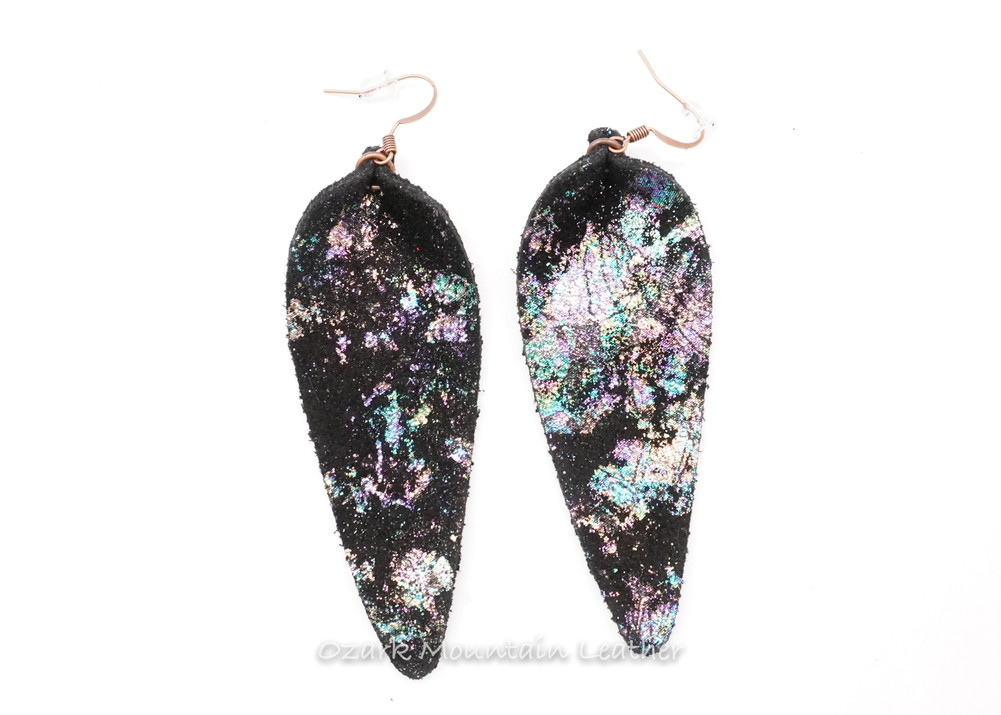Unicorn colors Leather Earrings  (ready to ship)