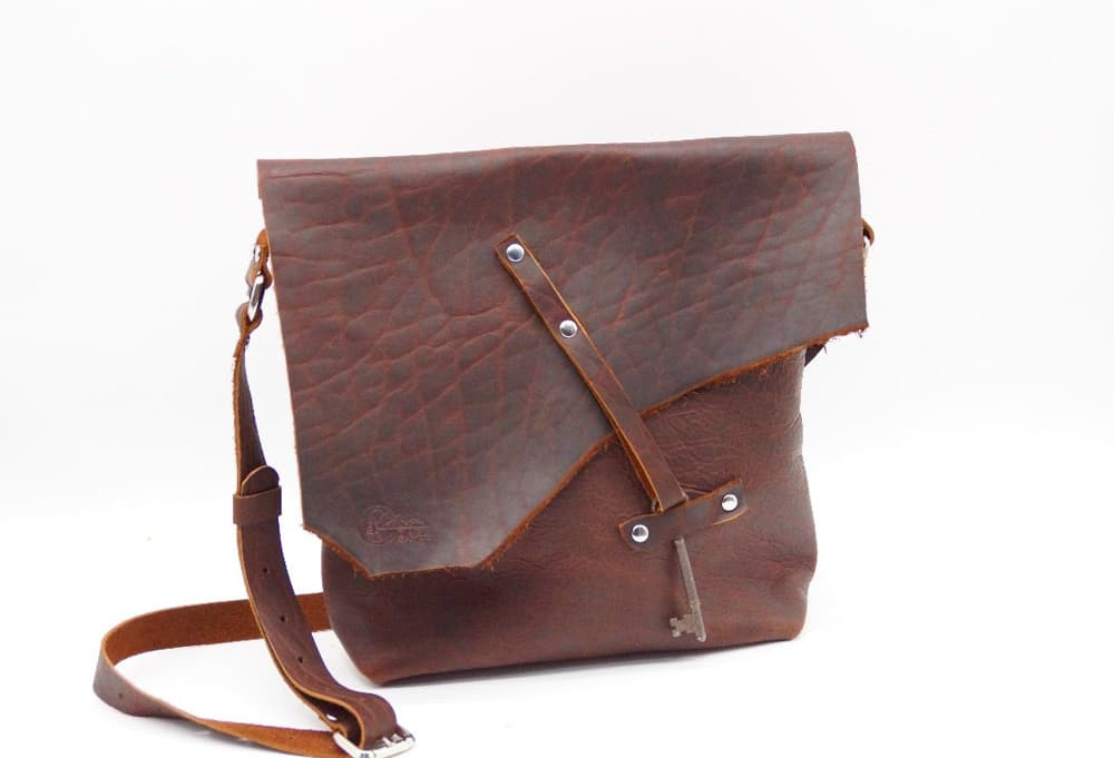 Bison Leather Cross Body Bag for everyday use - Ozark Mountain Leather