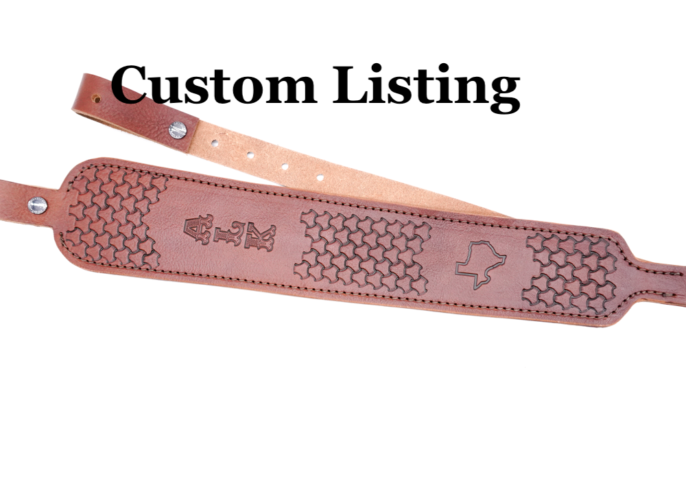 Custom leather rifle sling or shotgun sling made to order and laser engraved.