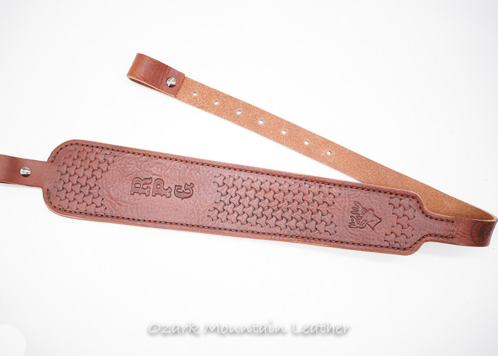 Custom leather rifle sling, Slim style handmade in USA Ozark Mountain Leather