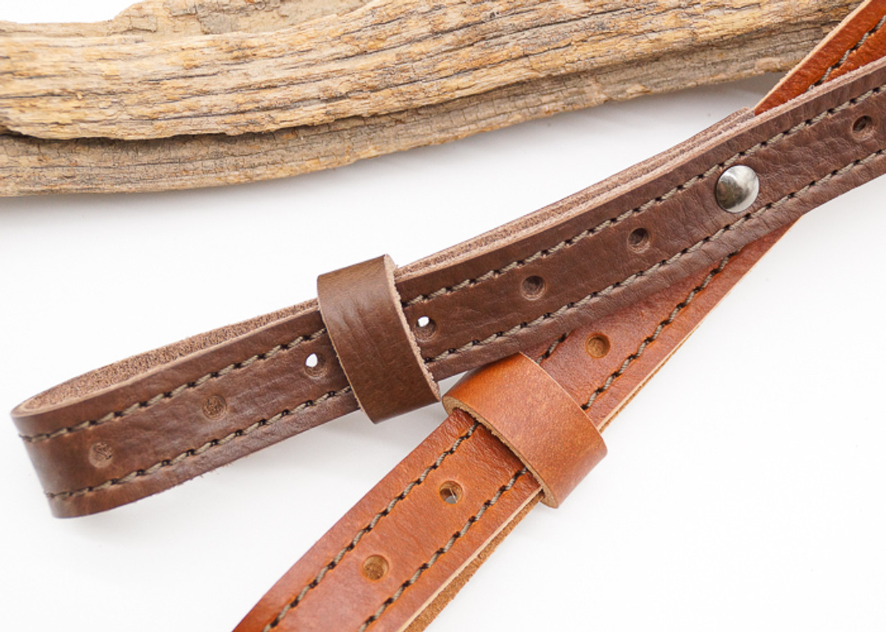 Custom leather rifle sling, 1 inch rifle strap sling handmade in USA