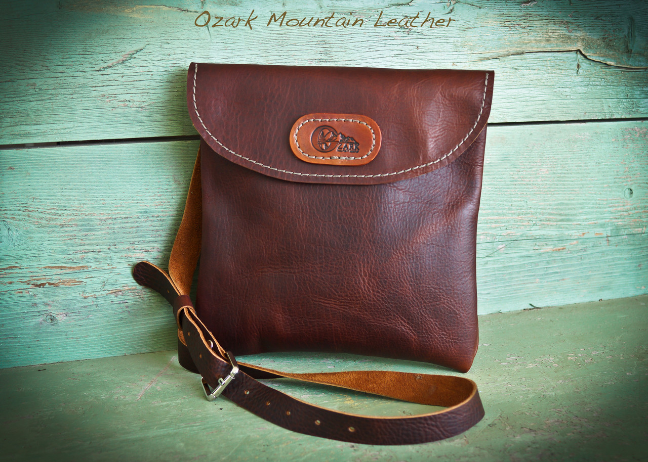 bison leather messenger bag
