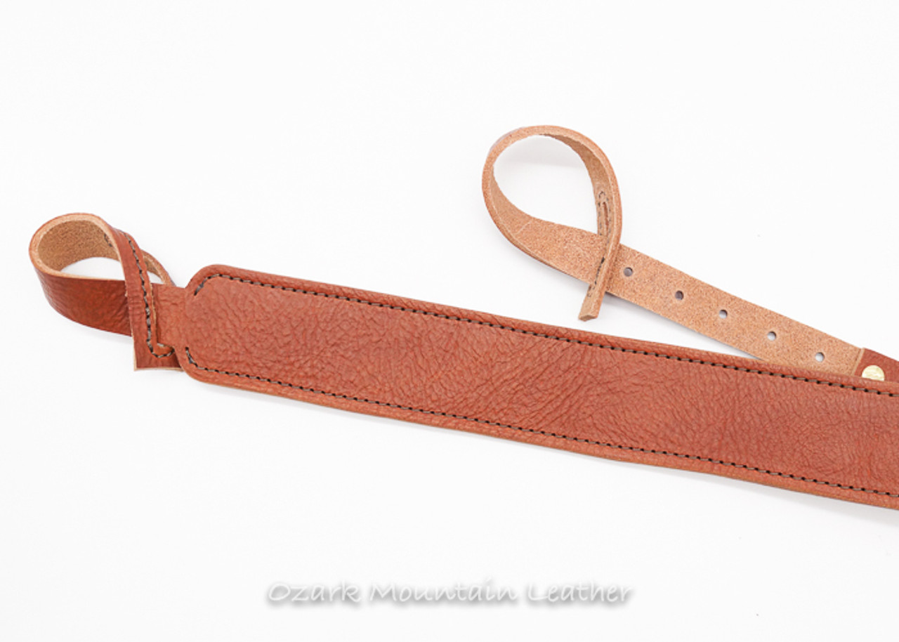 Custom leather Shotgun sling, for guns without swivels handmade in USA -  Ozark Mountain Leather