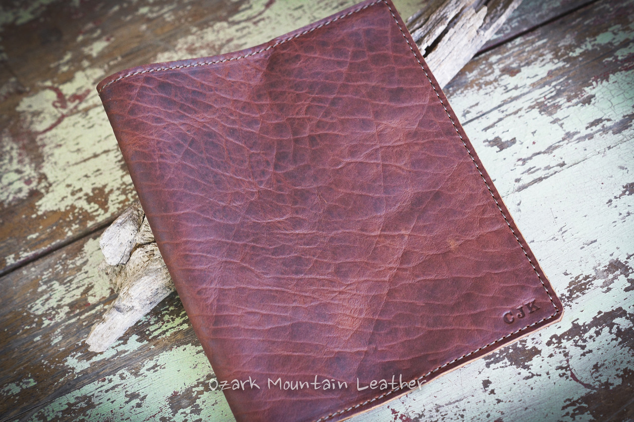 Buy Hand Crafted Bison Leather Book Cover Or Bible Cover, made to order  from Ozark Mountain Leather